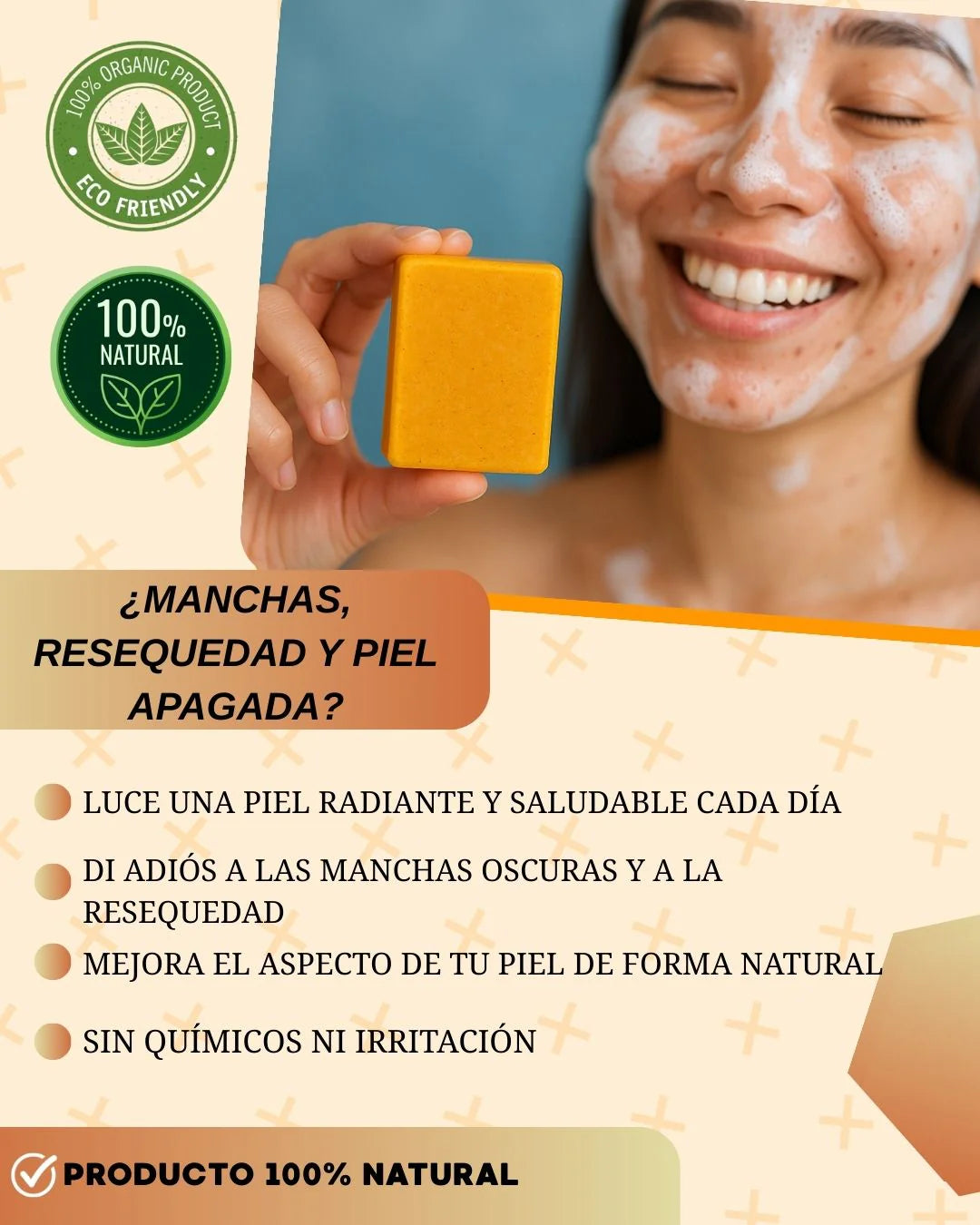 (Pack 2 Und) Jabón Viral de Cúrcuma 100% Natural