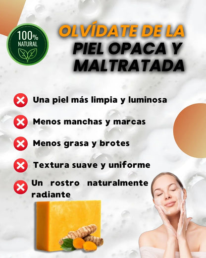 (Pack 2 Und) Jabón Viral de Cúrcuma 100% Natural