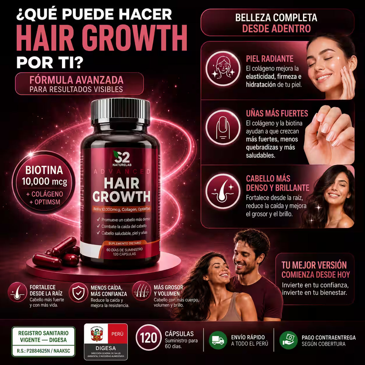 S2 Advanced HAIR GROWTH(Cabello Frondoso y Piel Bonita)UP