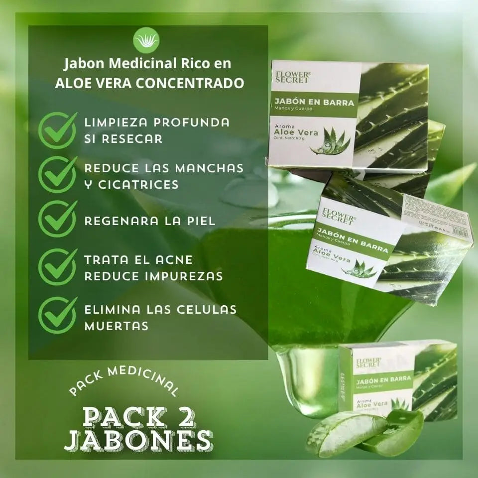 Jabón Medicinal Aloe Vera (Pack 2 Und)