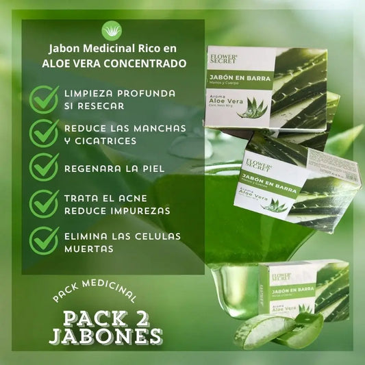 Jabón Medicinal Aloe Vera (Pack 2 Und)