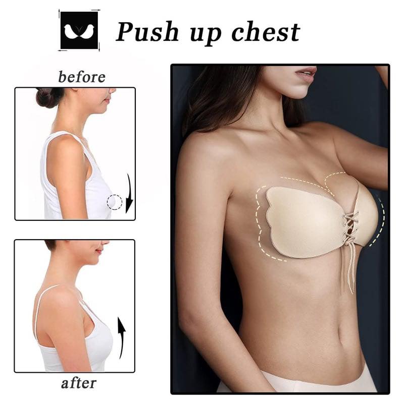 Sujetador push-up invisible sin tirantes y con adhesivo